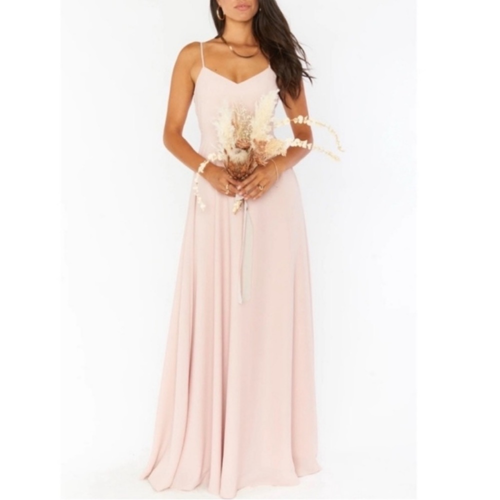 Show Me Your Mumu Faith Cowl Maxi Dress Dusty Blush Crisp Size XS NWT Bridesmaid